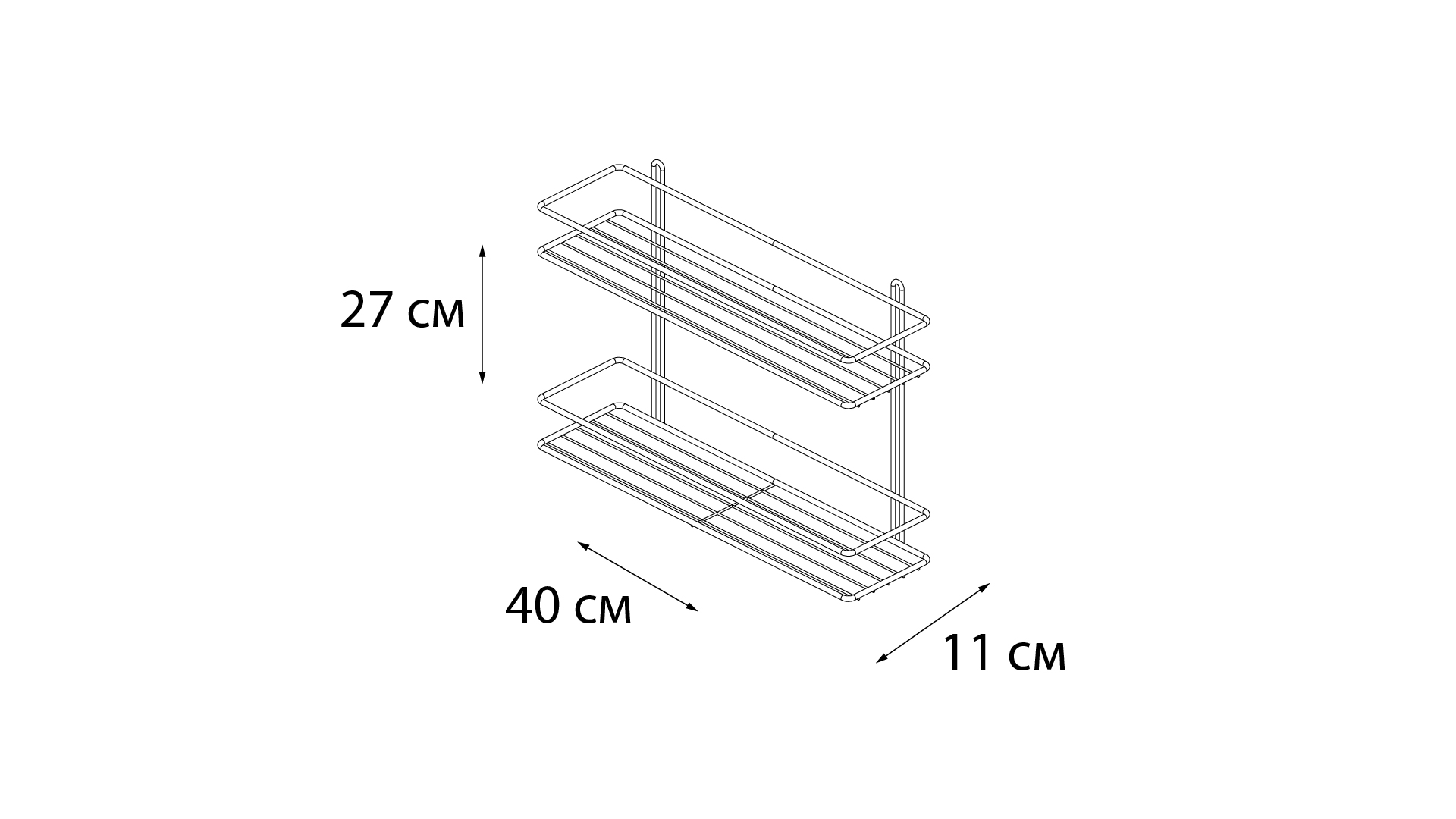 Полка Fixsen FX-730B-2 прямая, черная