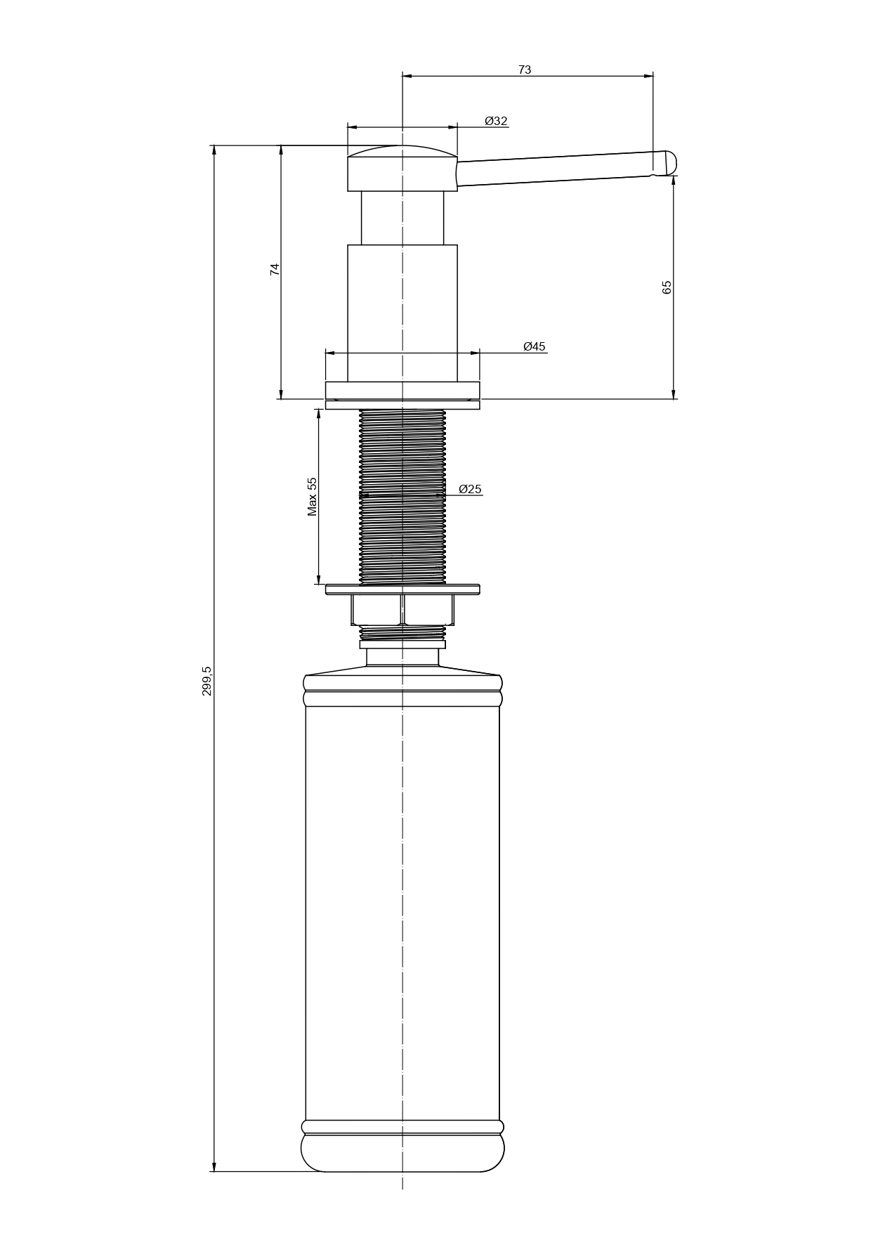 Дозатор для кухонной мойки Paulmark Brevit D005-401 антрацит