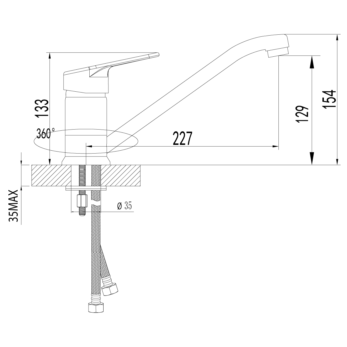 Смеситель для кухни Lemark Luna LM4104C