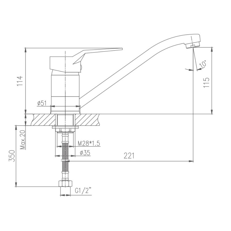 Смеситель для кухни Haiba HB63 HB4963