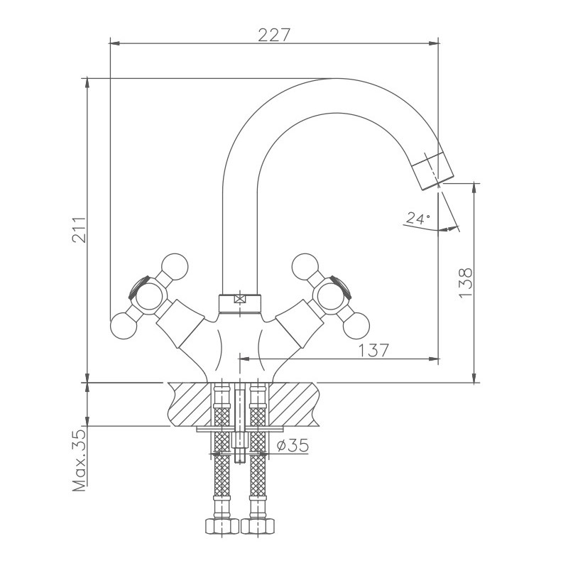 Смеситель для раковины Haiba HB19 HB1219