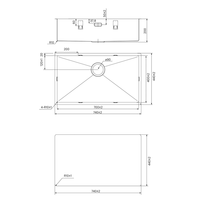 Мойка кухонная IDDIS Edifice EDI74S0i77