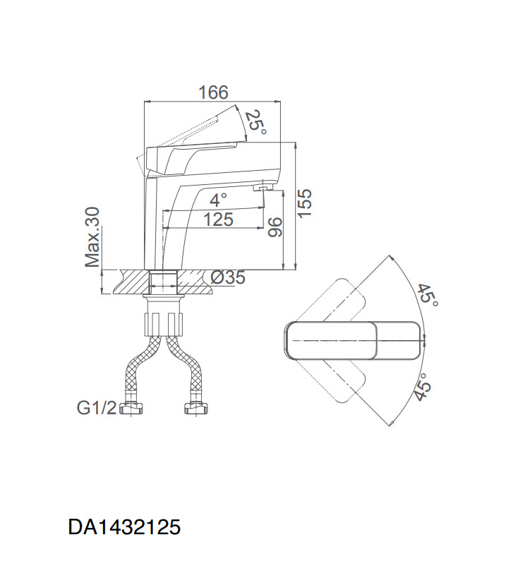 Смеситель для раковины D&K Berlin Technische DA1432125 черный