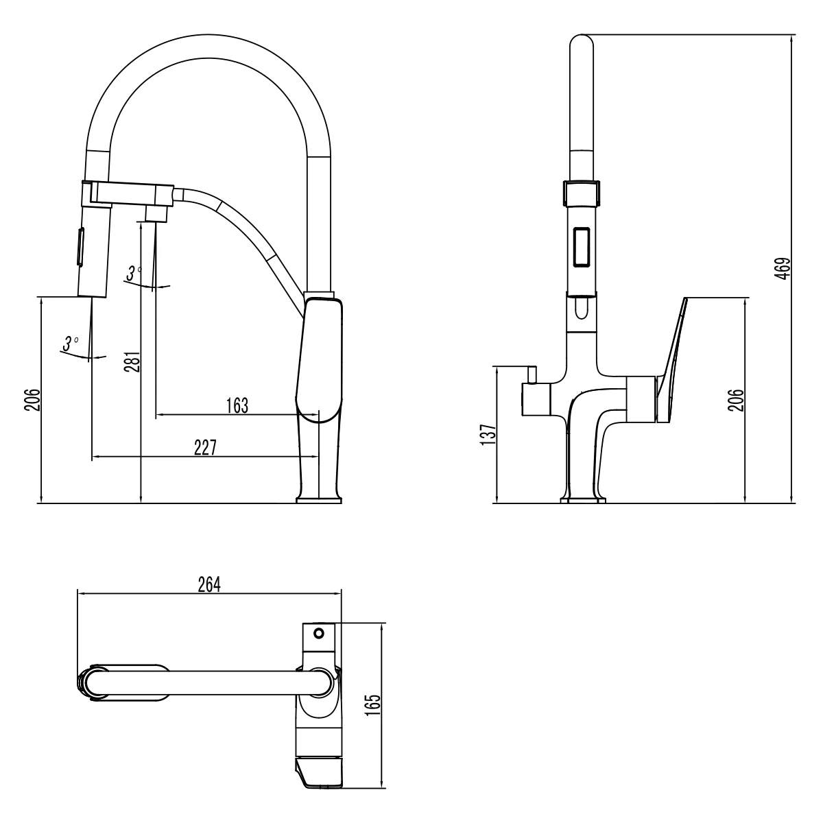 Смеситель для кухни Lemark Comfort LM3074C-White хром/белый с гибким изливом