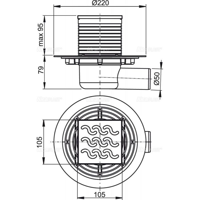 Душевой трап AlcaPlast APV102