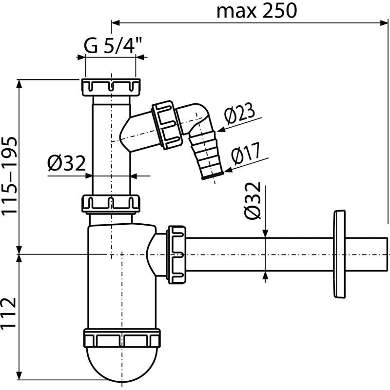 Сифон для раковины AlcaPlast A430P