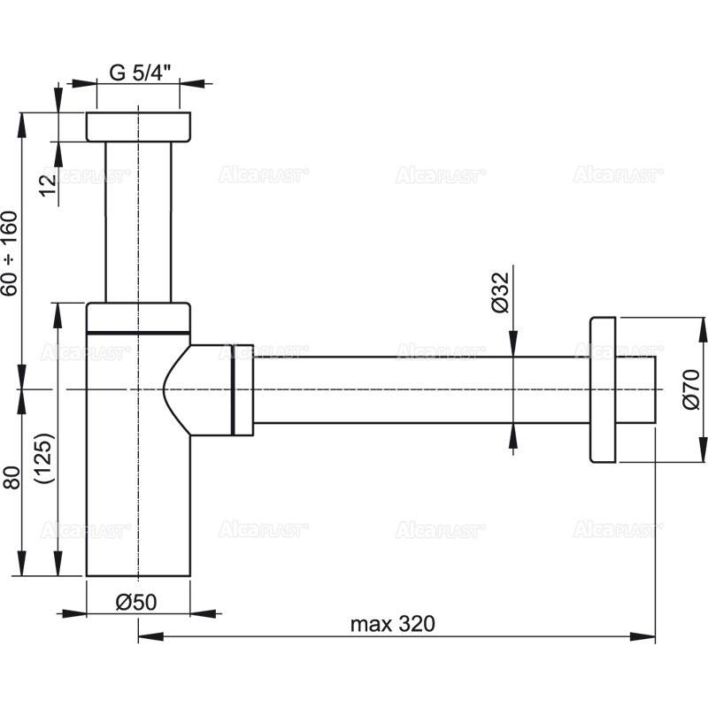 Сифон для раковины AlcaPlast A400