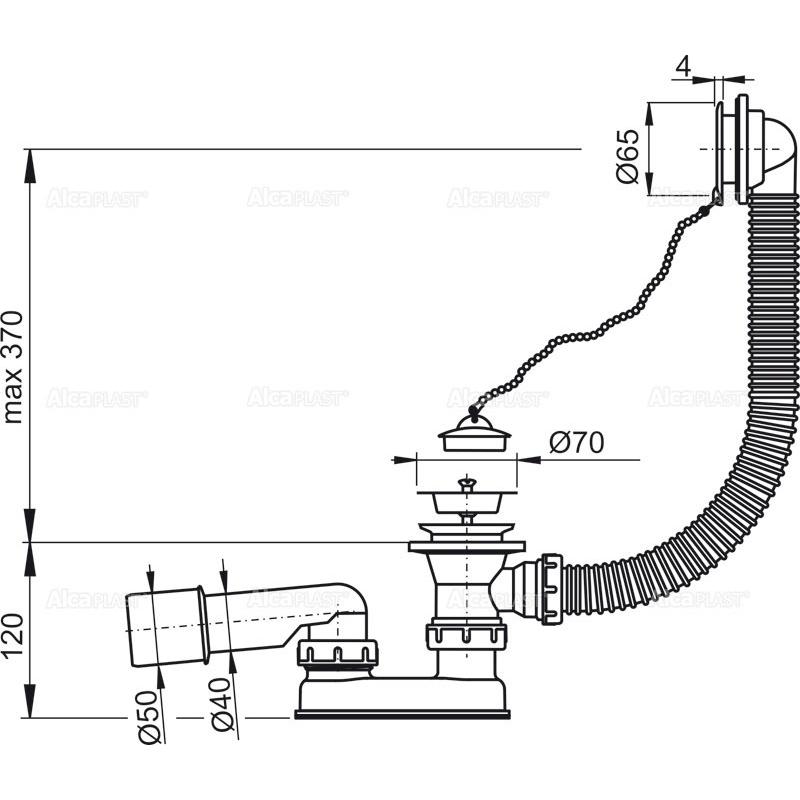 Слив-перелив AlcaPlast A501