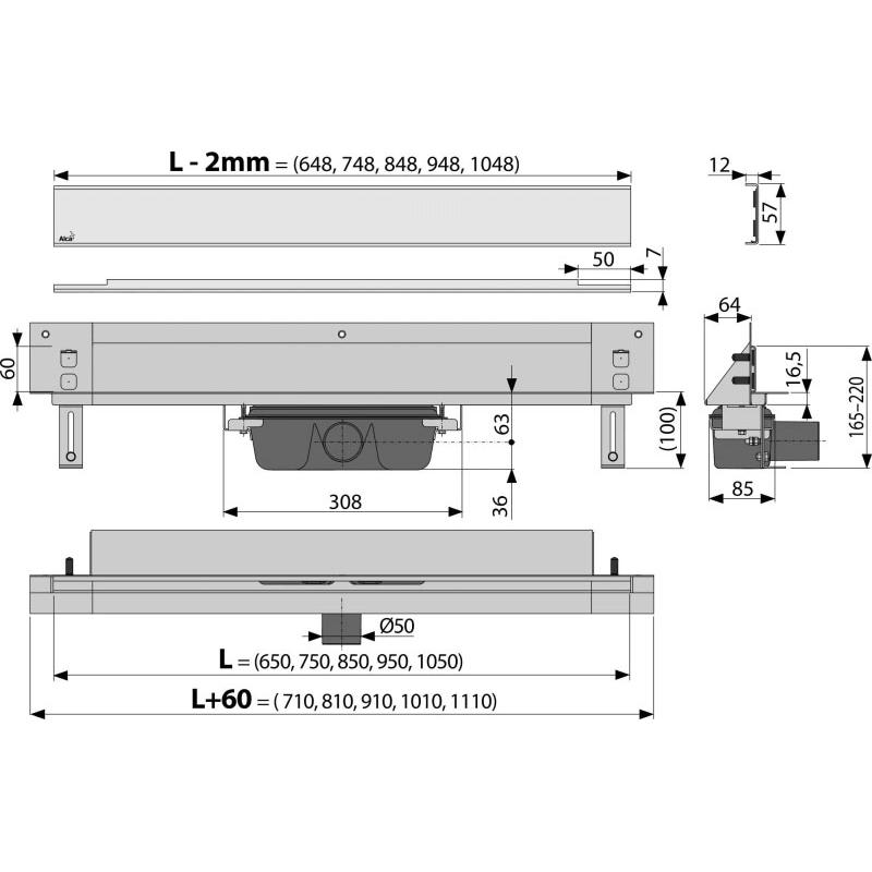 Душевой лоток AlcaPlast Spa APZ5-EDEN-850