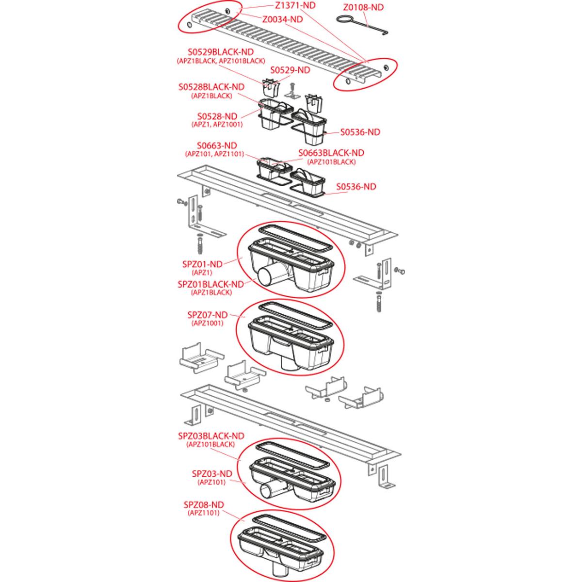 Душевой лоток AlcaPlast APZ101 -1050 105 см