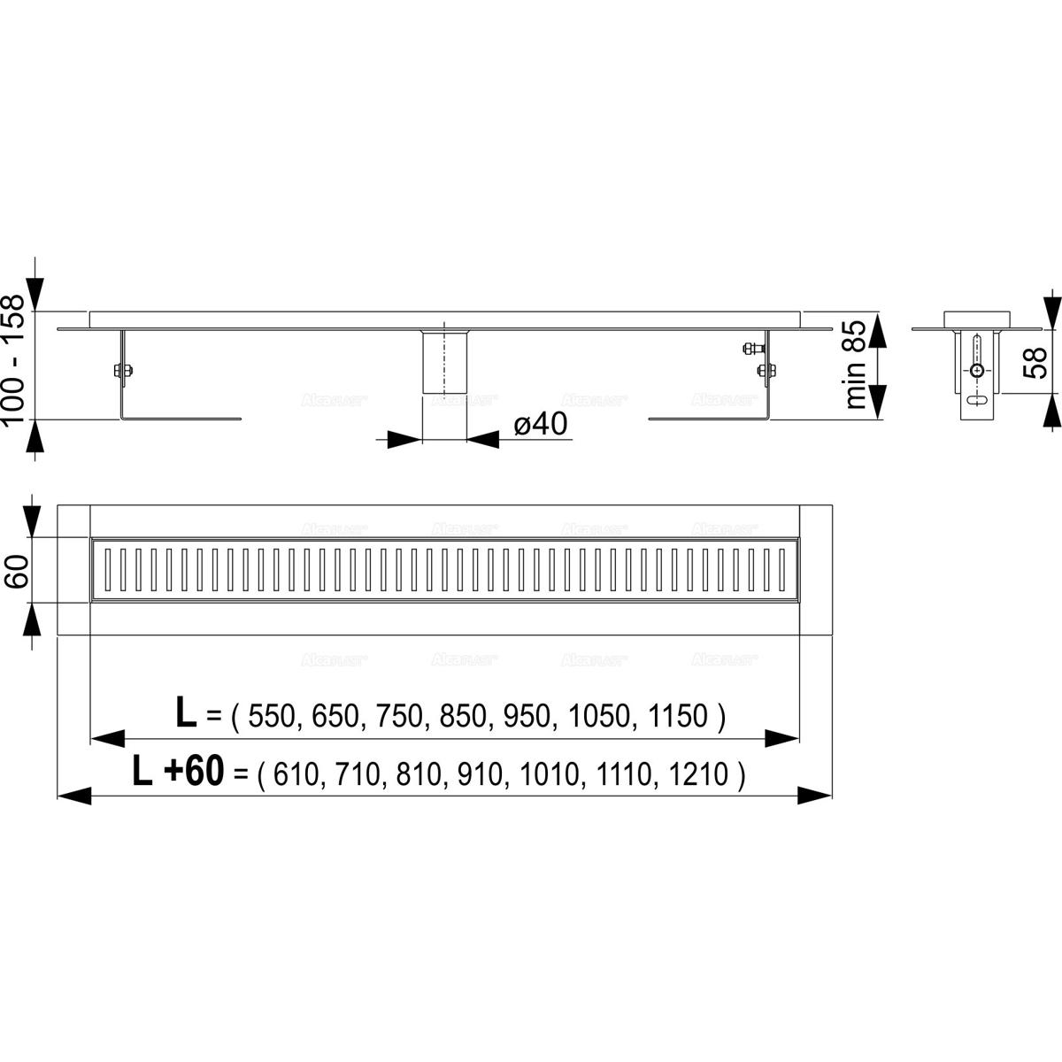 Душевой лоток AlcaPlast APZ2001 -550 55 см