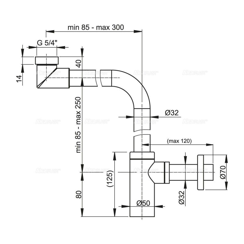 Сифон для раковины AlcaPlast A403