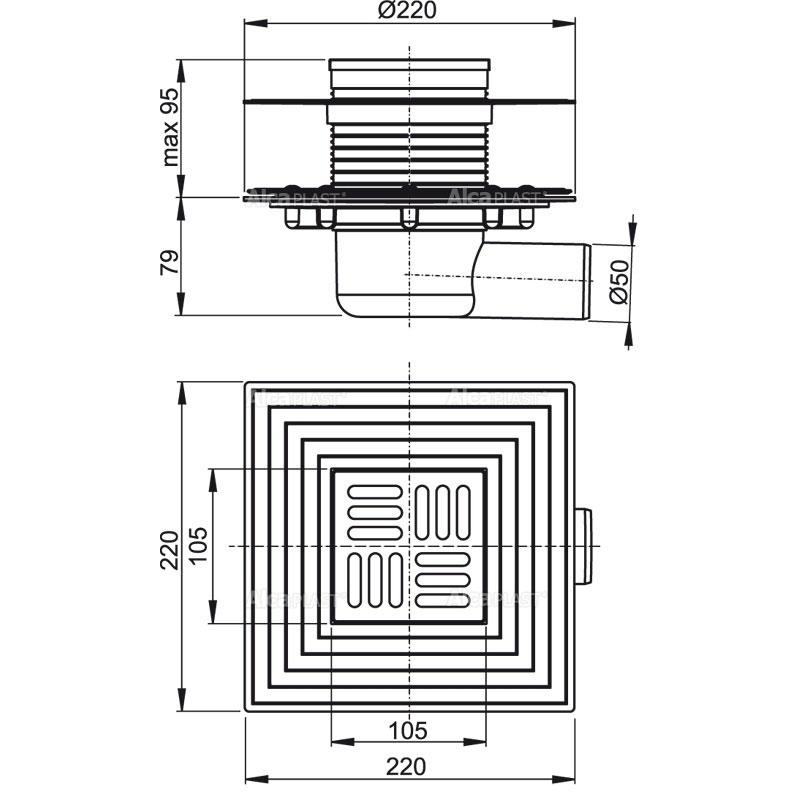 Душевой трап AlcaPlast APV1324