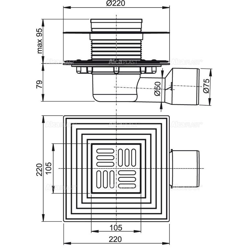 Душевой трап AlcaPlast APV3344