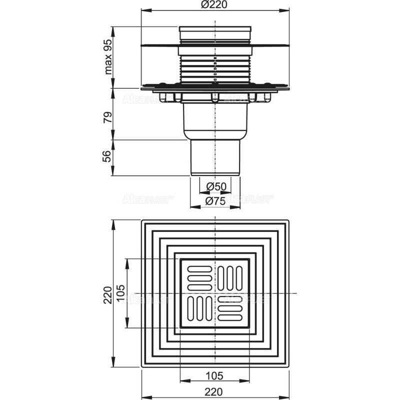 Душевой трап AlcaPlast APV4344