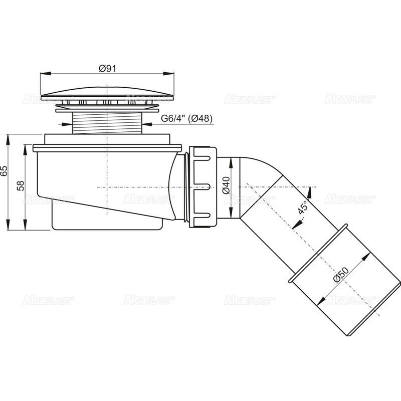 Сифон для поддона AlcaPlast A471CR-60