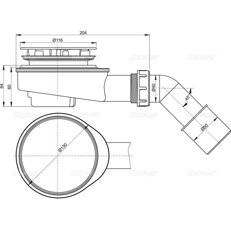 Сифон для поддона AlcaPlast AG210272100 (A491CR)