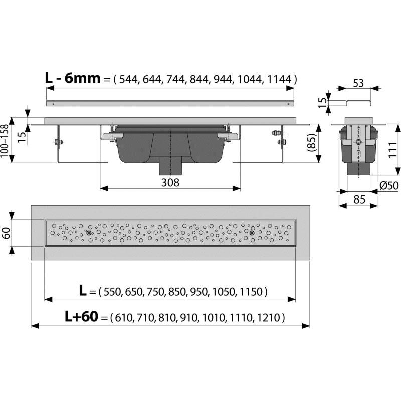 Душевой лоток AlcaPlast APZ1011 -1050L