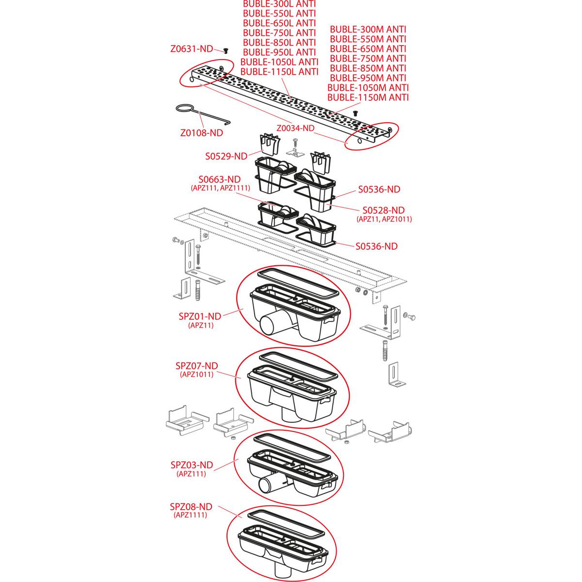 Душевой лоток AlcaPlast APZ1011 -1050L