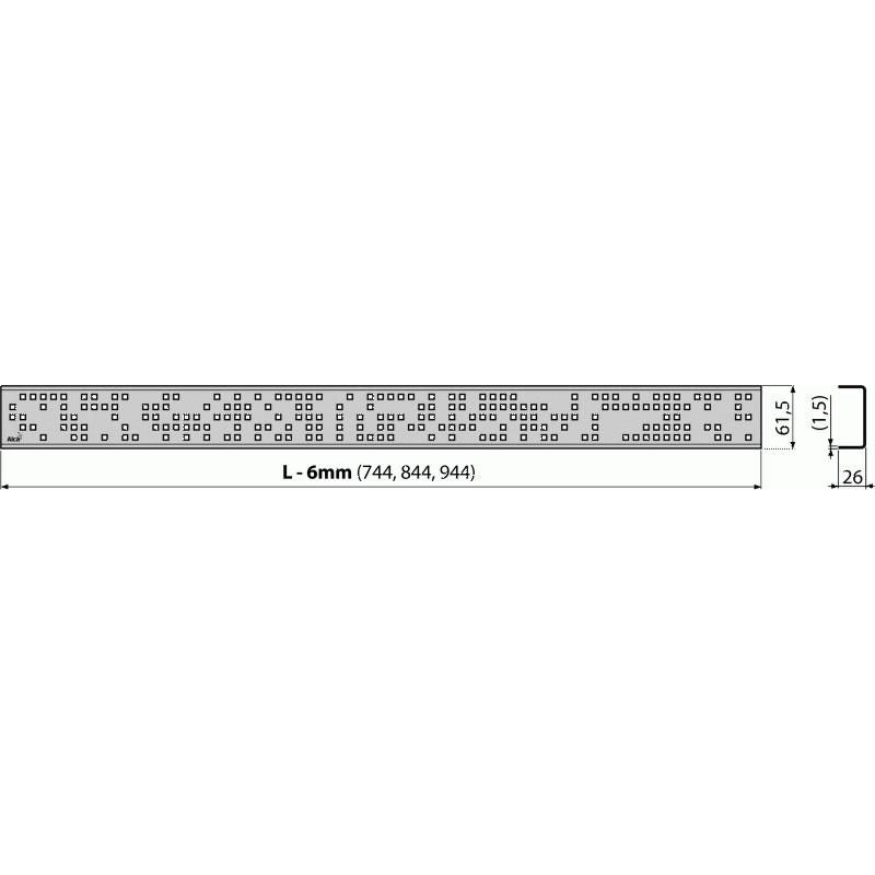 Решетка AlcaPlast Code CODE-750M 75 см, матовая