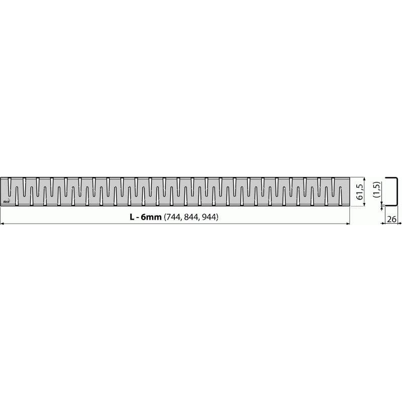 Решетка AlcaPlast Zip ZIP-750L 75 см, глянцевая