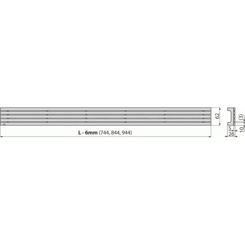 Решетка AlcaPlast Stream STREAM-750M 75 см