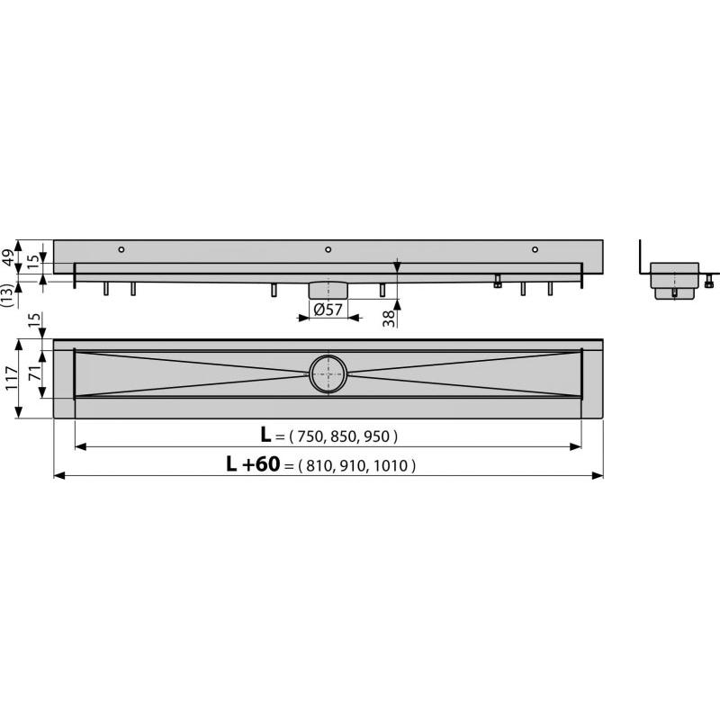 Душевой лоток AlcaPlast APZ23 -750 без решетки