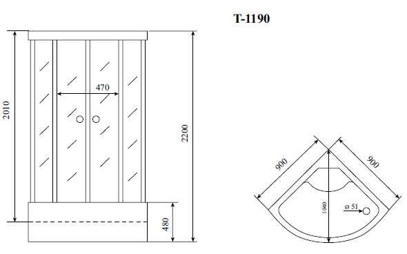 Душевая кабина Timo Standart T-5590