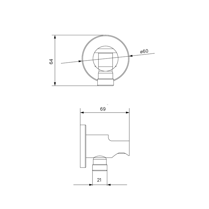 Шланговое подключение IDDIS Built-in Shower Accessories 003BL01i62 с держателем, черное