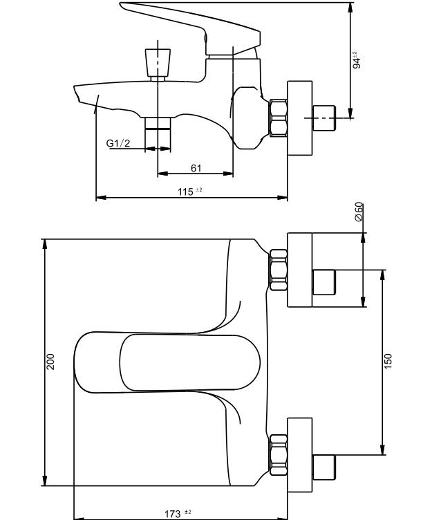 Смеситель для ванны с душем Savol SK-H7101