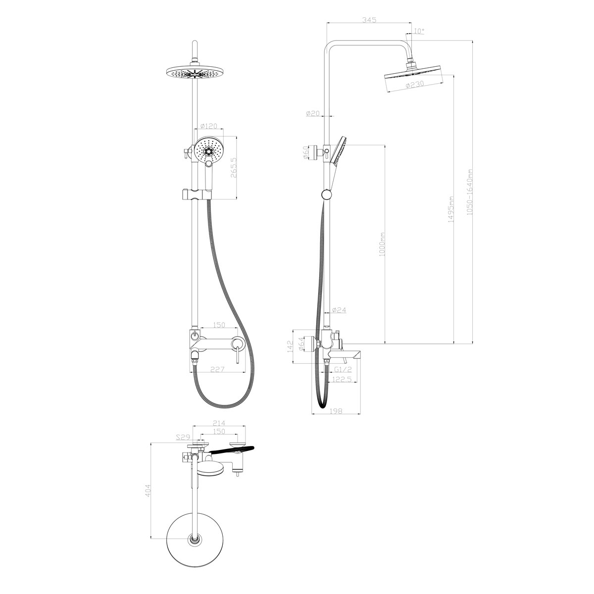 Душевая стойка Lemark Minima LM3862C