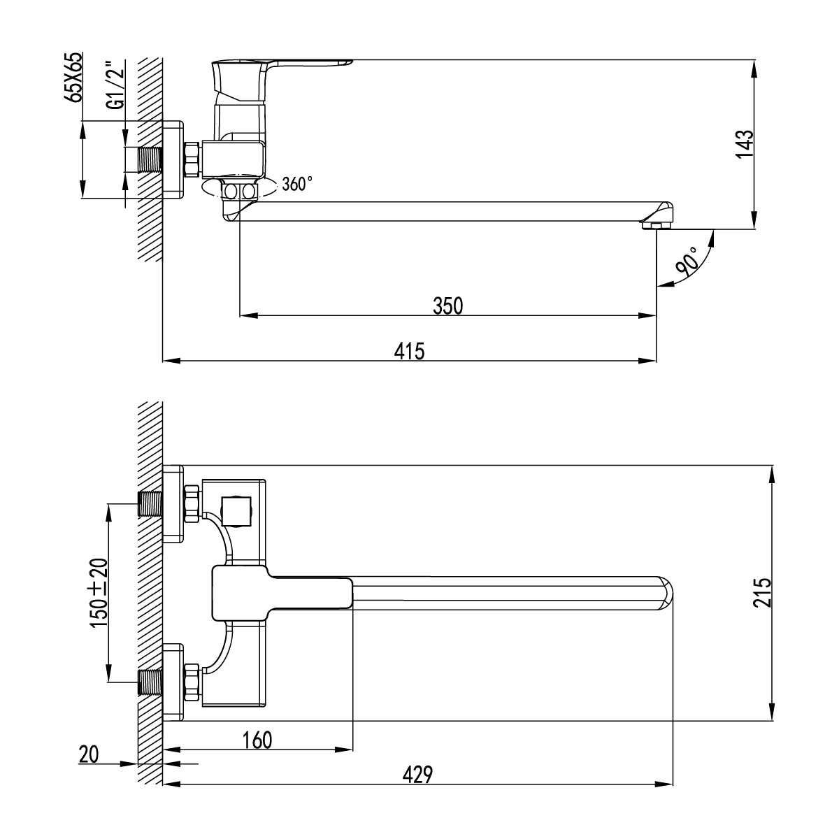 Универсальный смеситель Lemark Basis LM3617C