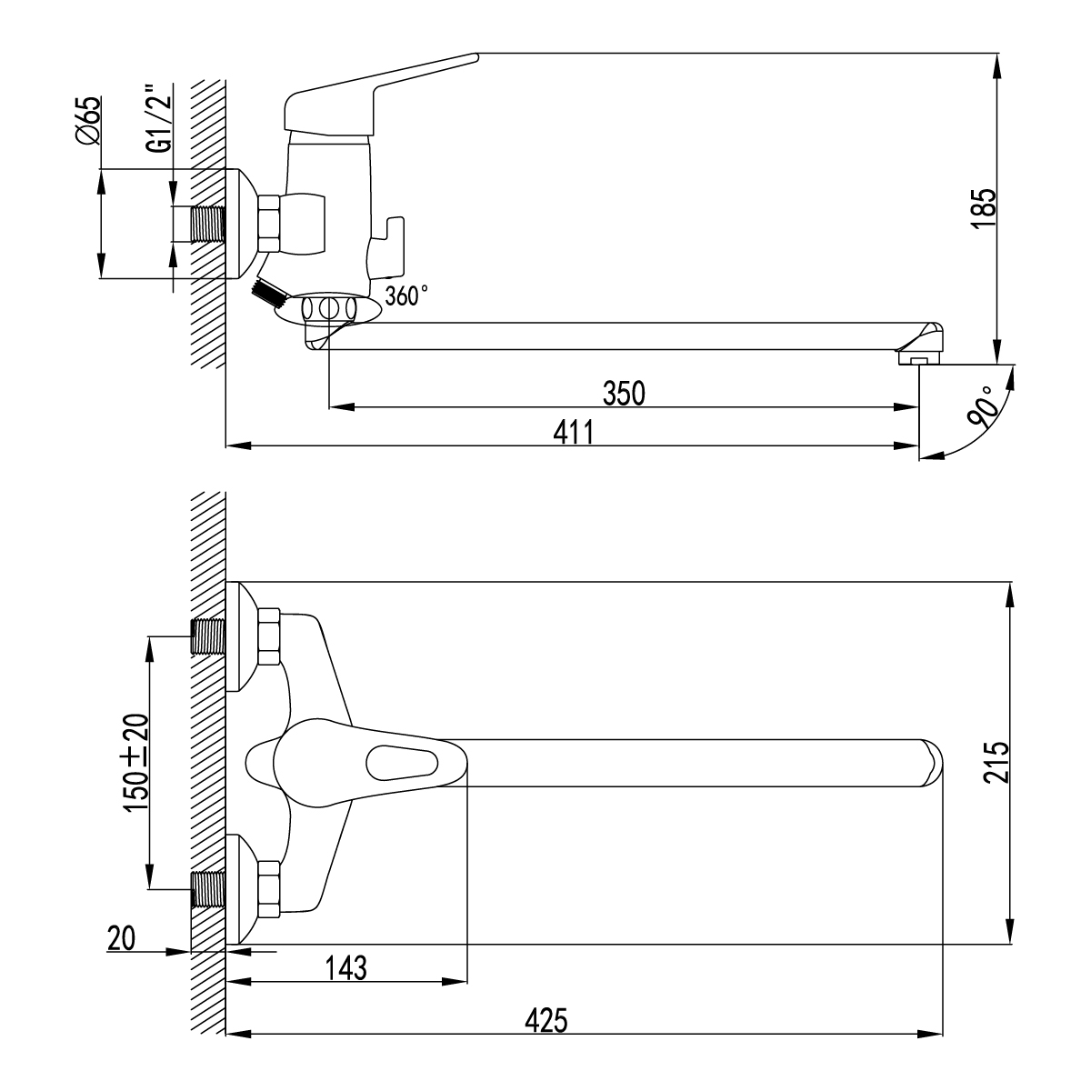 Универсальный смеситель Lemark Luna LM4151C