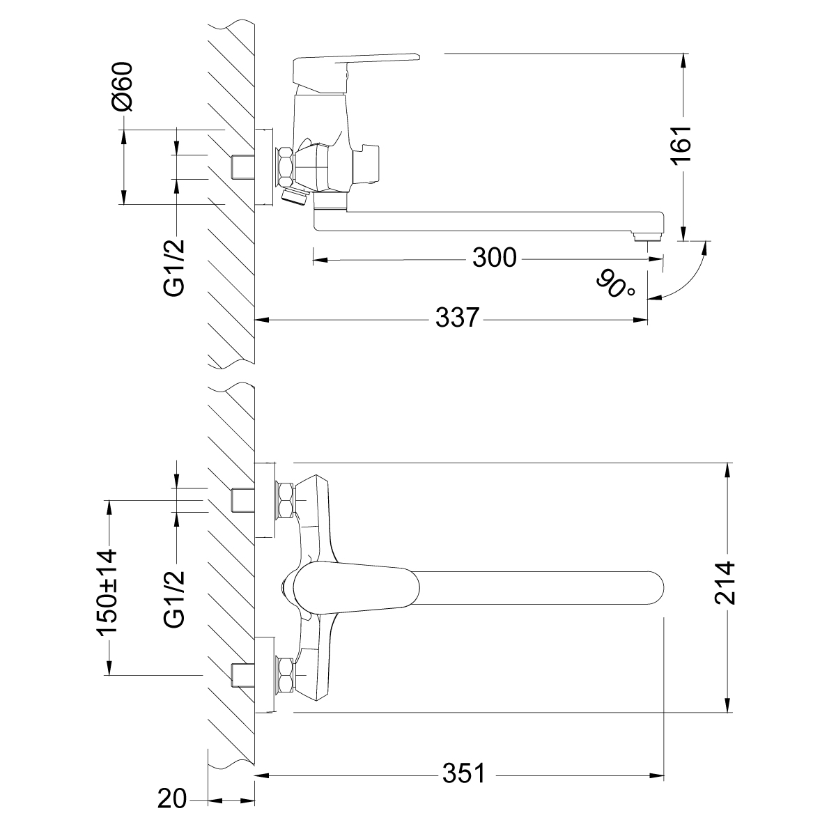 Универсальный смеситель Lemark Point LM0351C