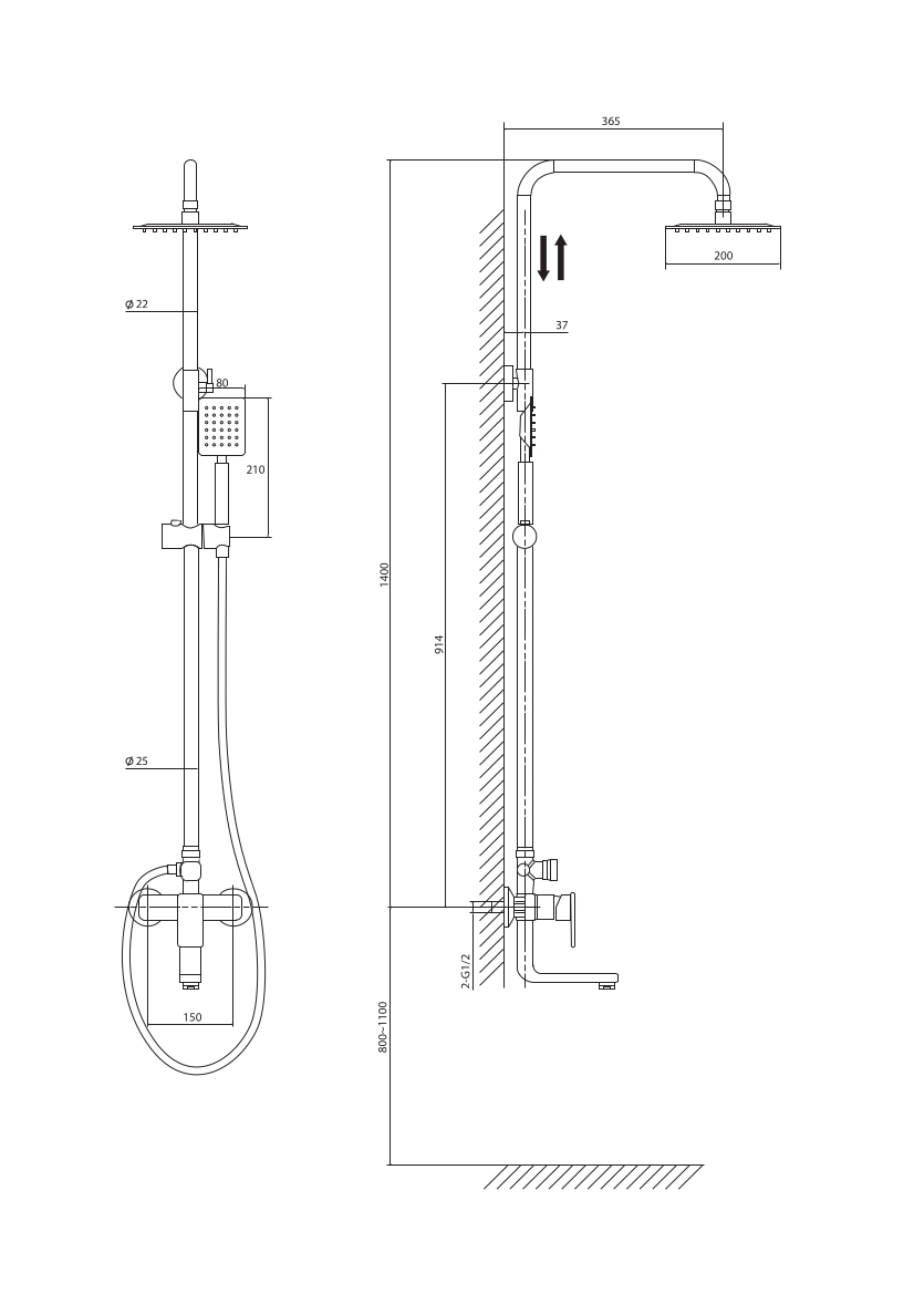 Душевая стойка Rush Bruny BR4335-40