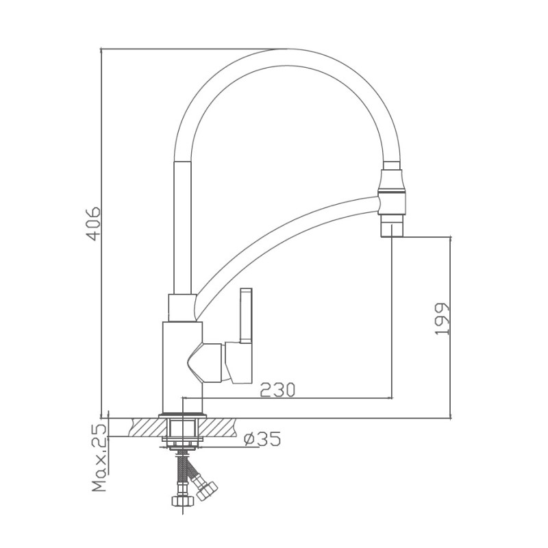 Смеситель для кухни Haiba HB72505 хром, серый