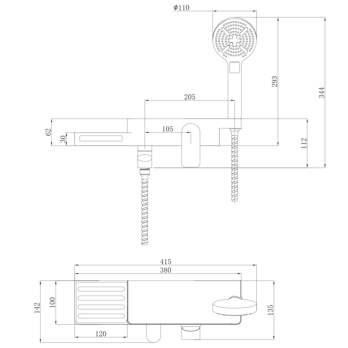 Смеситель для ванны с душем Lemark Unibox LM6914CW