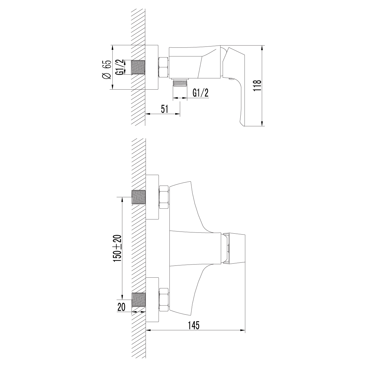 Смеситель для душа Lemark Unit LM4503C