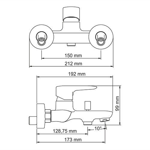 Смеситель для ванны с душем Wasserkraft Vils 5601