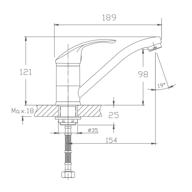 Смеситель для кухни Haiba HB36 HB4536-2