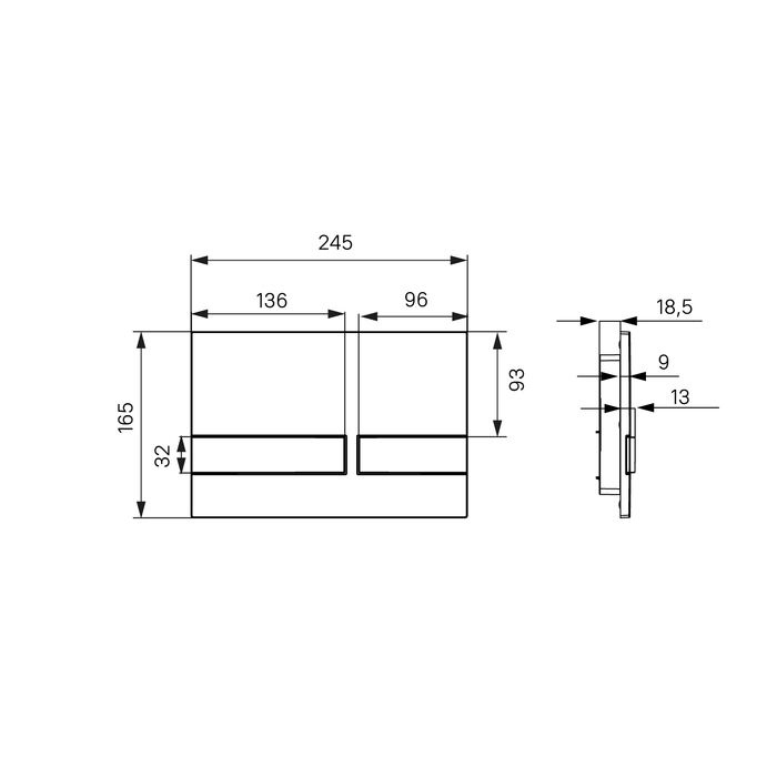 Кнопка смыва IDDIS Unifix UNI06CHi77 006, хром