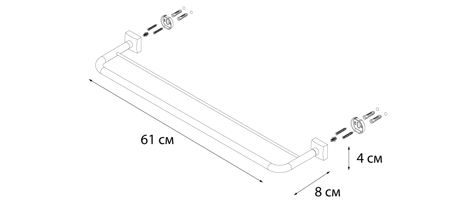 Полотенцедержатель Fixsen Kvadro FX-61302 двойной