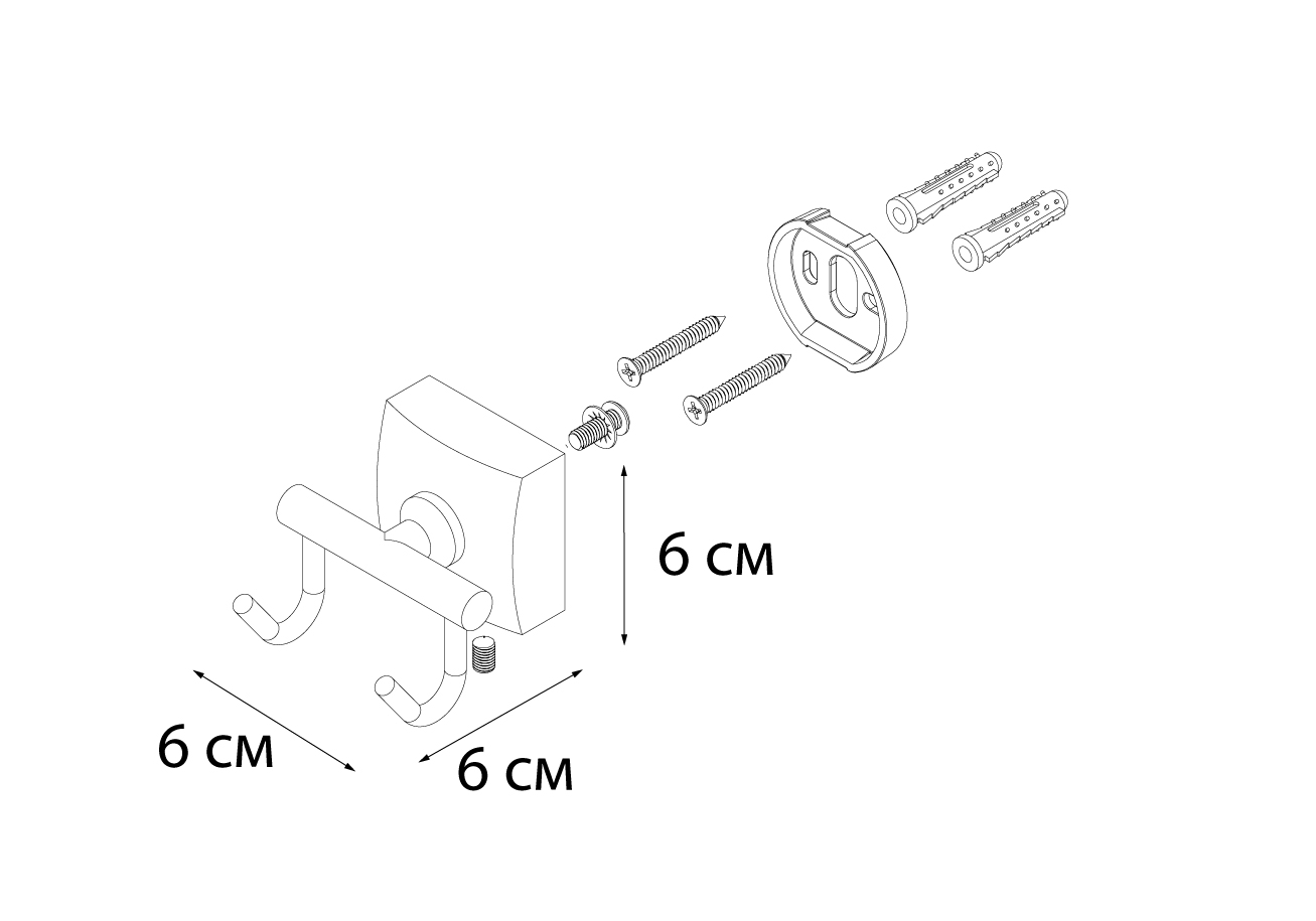 Крючок Fixsen Kvadro FX-61305B