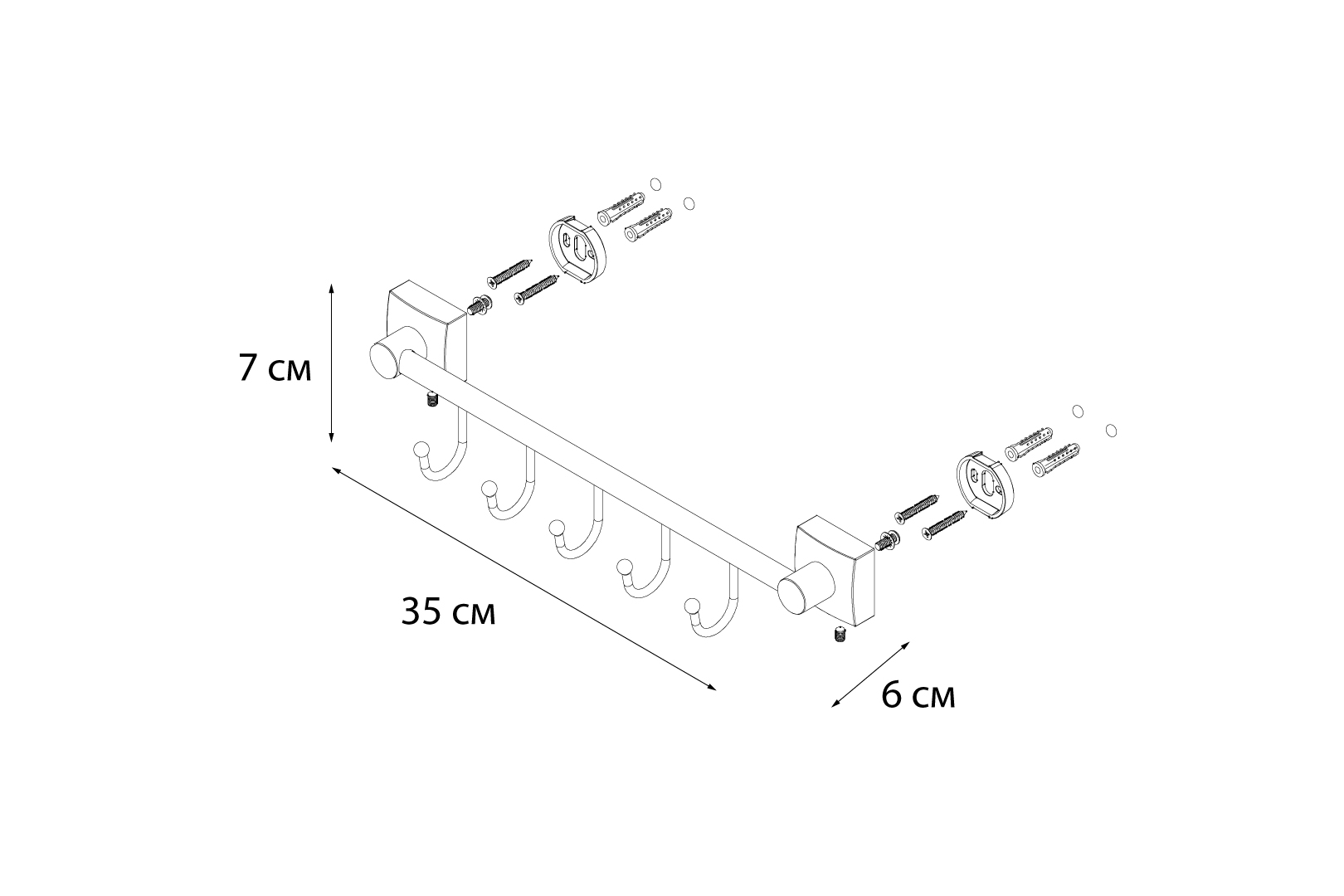 Крючок Fixsen Kvadro FX-61305B-5