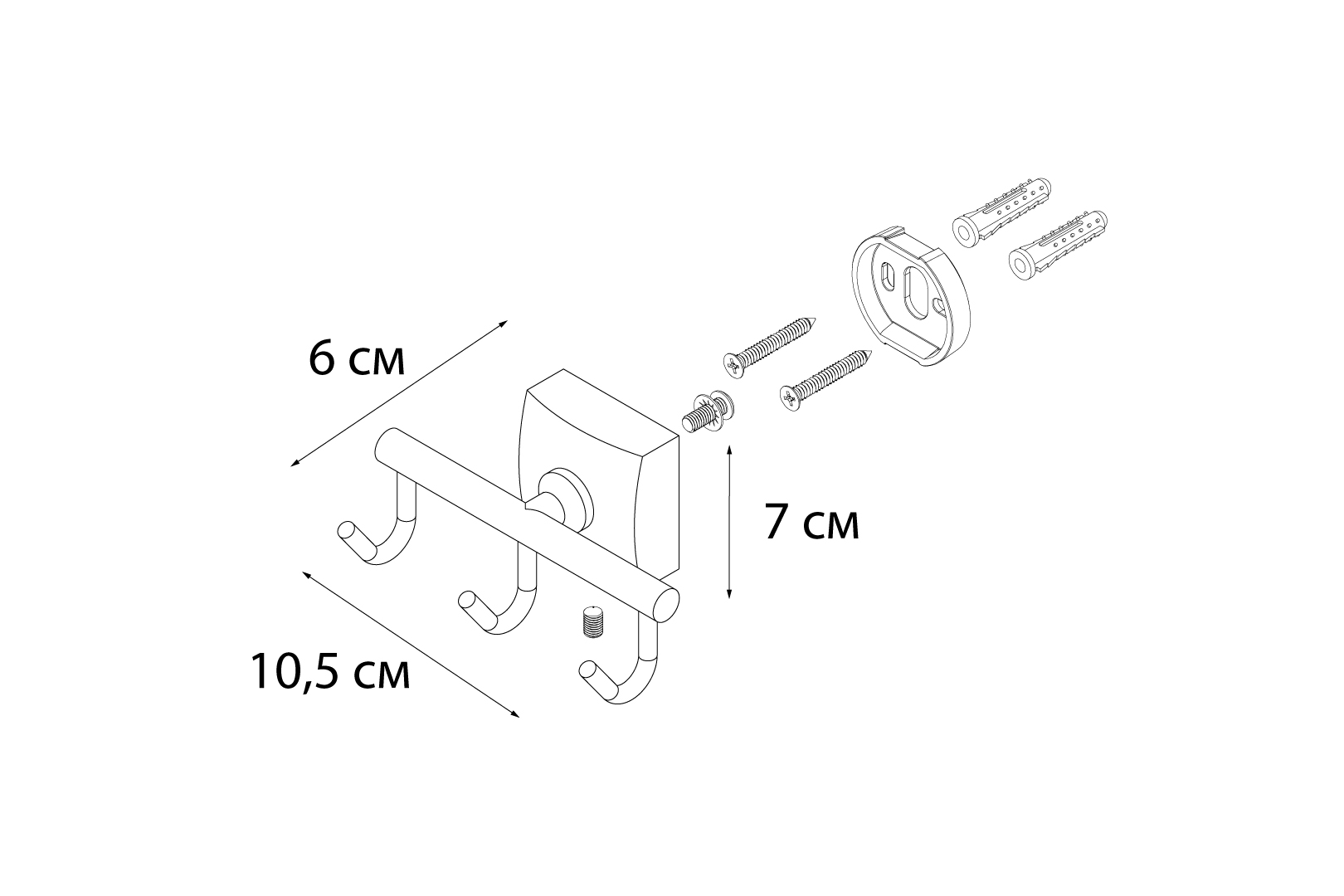 Крючок Fixsen Kvadro FX-61305C