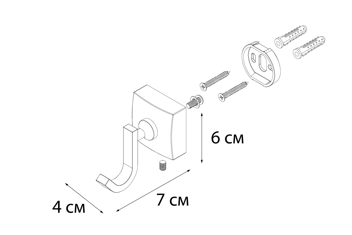 Крючок Fixsen Kvadro FX-61305