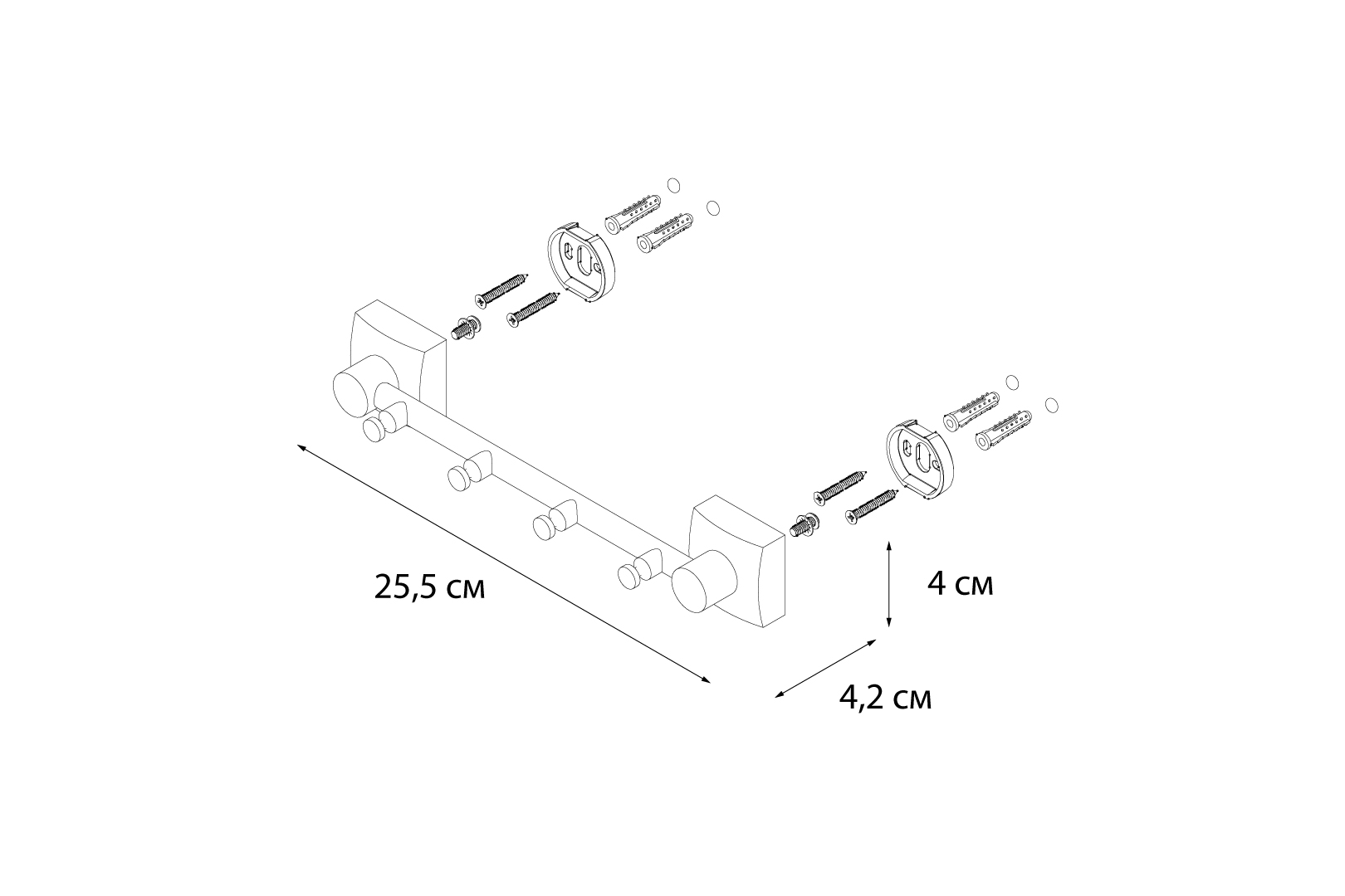 Крючок Fixsen Kvadro FX-61305-4