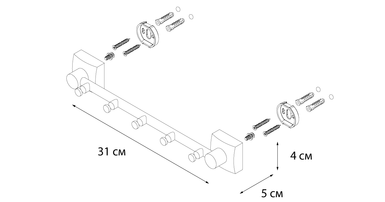 Крючок Fixsen Kvadro FX-61305-5