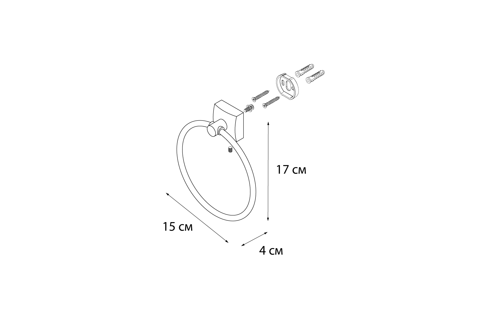 Полотенцедержатель Fixsen Kvadro FX-61311 кольцо