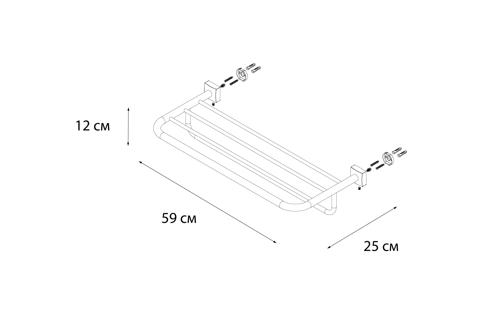 Полка Fixsen Kvadro FX-61315 для полотенец